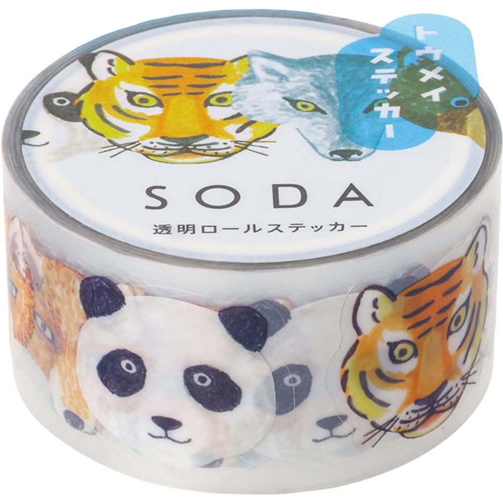 キングジム(Kingjim) King Jim CMTS20-002 Masking Tape SODA Transparent 0.8 inch (20 mm) Wide Sticker Type Zoo