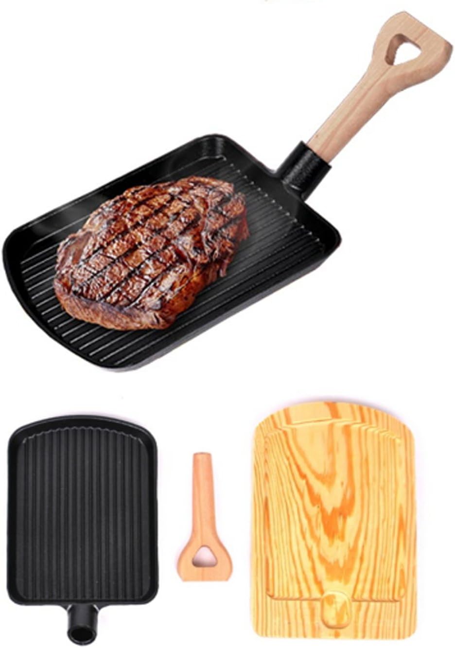 Camping casting Iron Fire Grill Pan Shape of shovel Steak