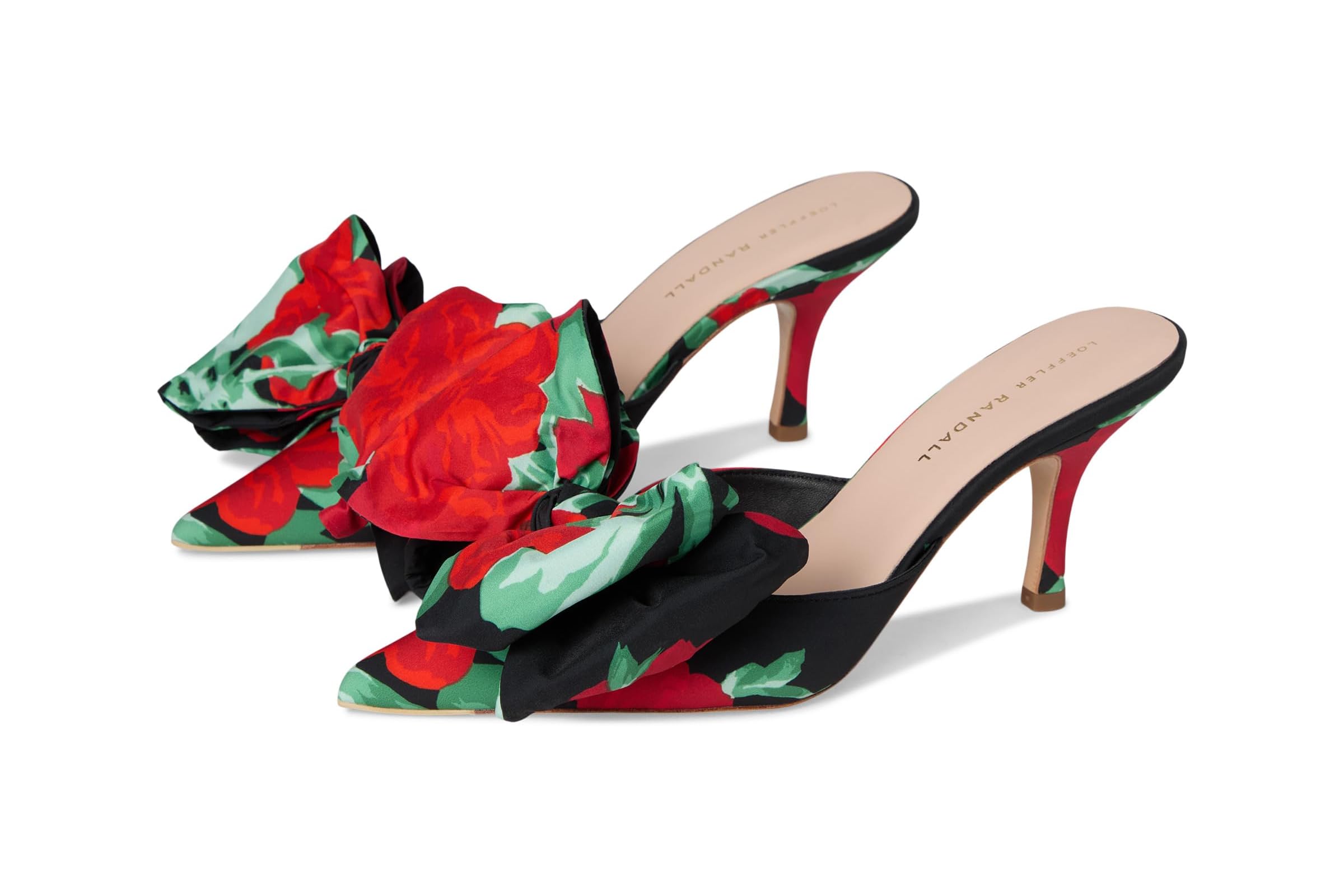Loeffler Randall Margot Bow Mule bouquet black floral