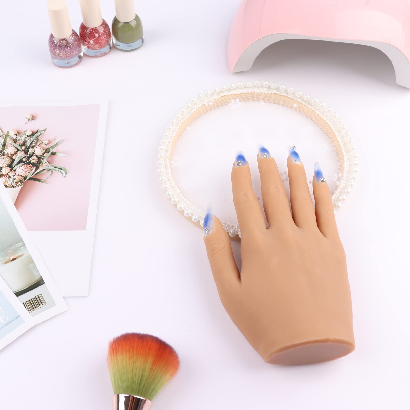 KnowU Main D'entrainement Manucure, Silicone Fausse Main Pour Ongle, Main D Entrainement Pour Ongle, Durable et flexible, Correct