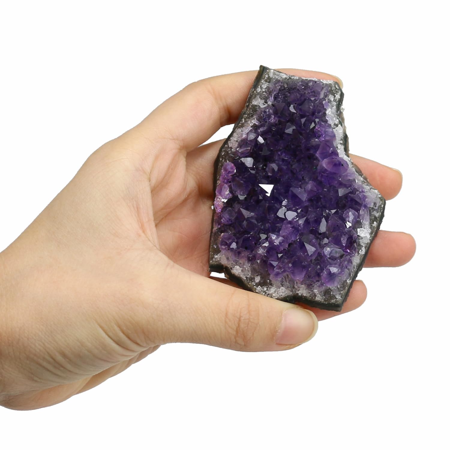 Grappoli Di Ametista Naturale Viola, Cristalli Grezzi Per Meditazione, Reiki E Decorazione, Peso 50g Circa, Formato 3.8-7.1 Cm