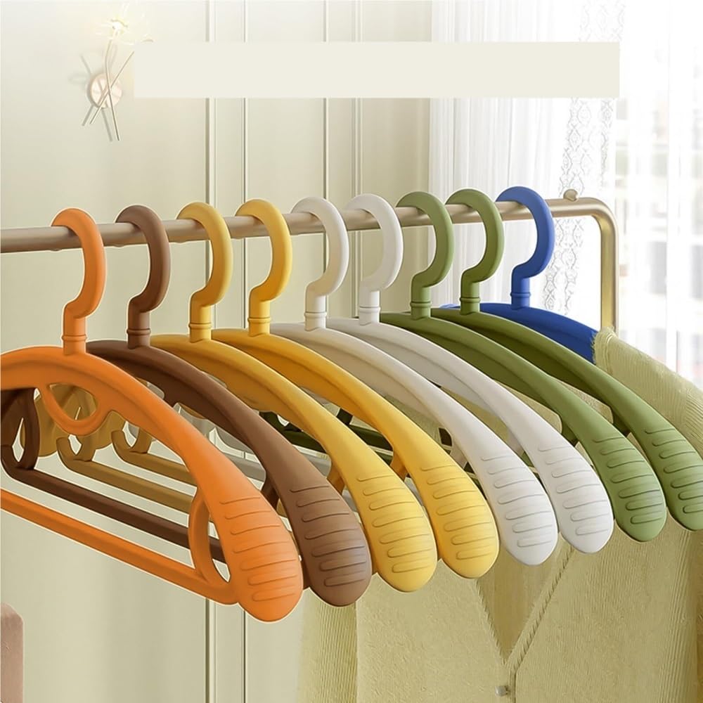 Accueil Cintres À Épaules Larges en Plastique Épais, Standard Antidérapants Rotatifs 360 Degrés Les Essentiels De La Garde-Robe(Yellow)