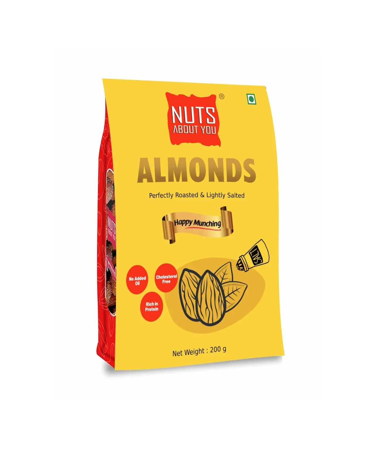 Nuts About You ALMONDS Roasted - Salted, 200 g | Lightly Salted | Perfectly Roasted | Fresh & Crunchy (B0BQ38BXG8) Amazon Price History, Amazon Price Tracker