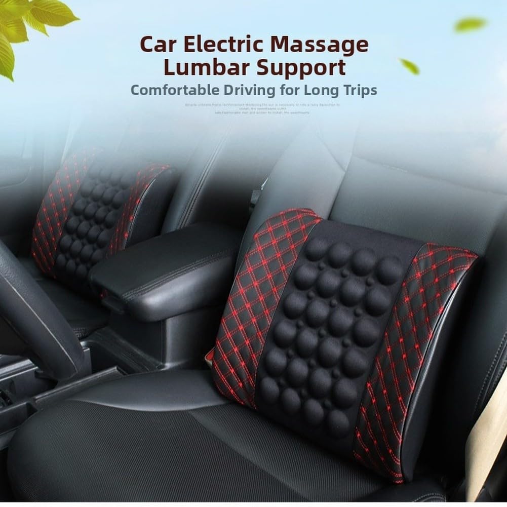 Auto Massaggio Elettrico Supporto Lombare Posteriore Con Motori Vibrazioni Ergonomico PU Memory Foam Per Auto Seat Lungo Drive Relief