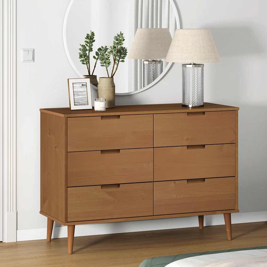 Armario con cajones de madera para salón y dormitorio, mueble aparador MOLDE de 113 cm