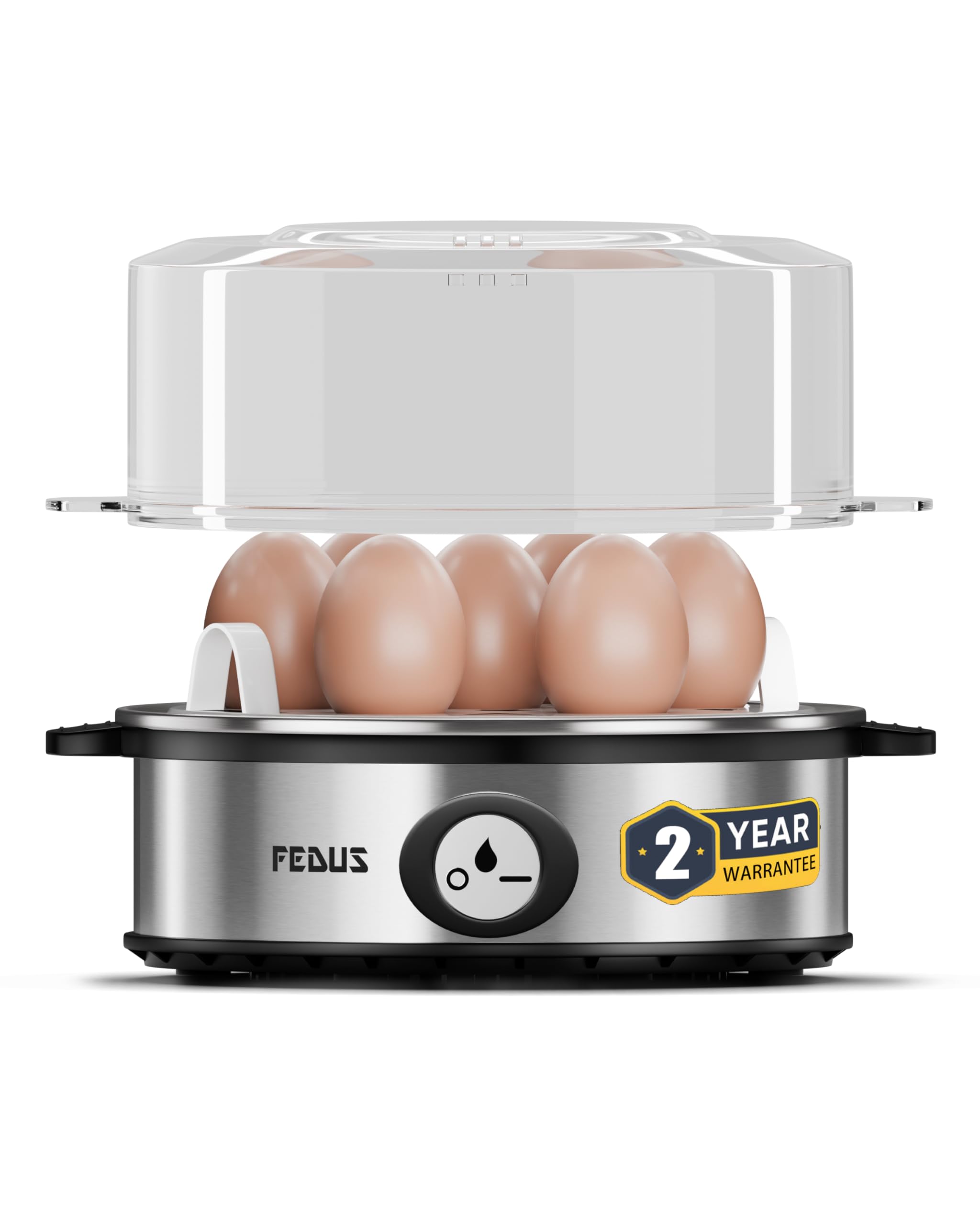 FEDUS EGGLINE Automatic Egg Boiler maker Electric Multi-Function 7 Eggs Capacity Cooker Steamer machine for Hard, Medium, Soft Eggs, Stainless steel Heating Plate, Auto Shut-Off,Fast boiling Boils-image-45
