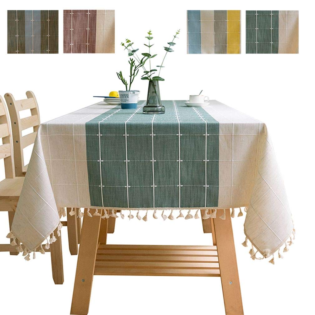 Nappe de table verte à franges pour vos instants café et repas conviviaux