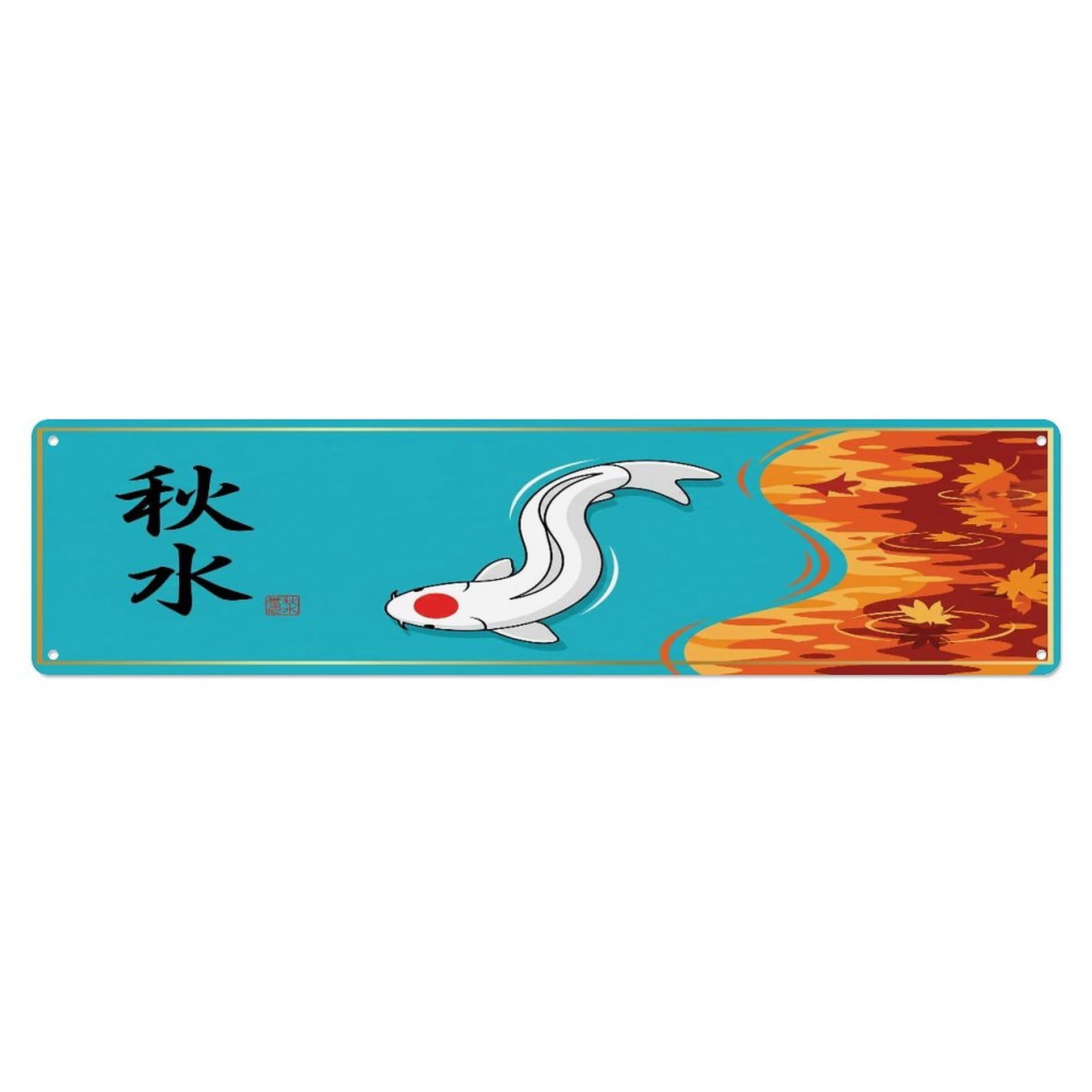 Fqcyn Style Metal Tin Sign Vintage Koi Fish Japanese Peaceful