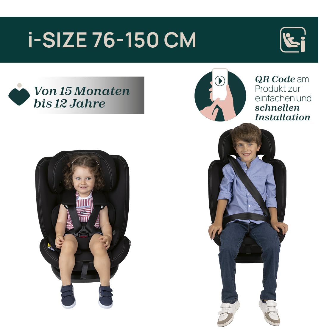 Chicco Mokita I-Size Kindersitz, mit Isofix-System, für Kinder zwischen 76 und 150 cm Körpergröße, Gewicht 10-36 kg, verwendbar ab 15 Monaten, Gruppe 1/2/3, inklusive Einsatz, Blau