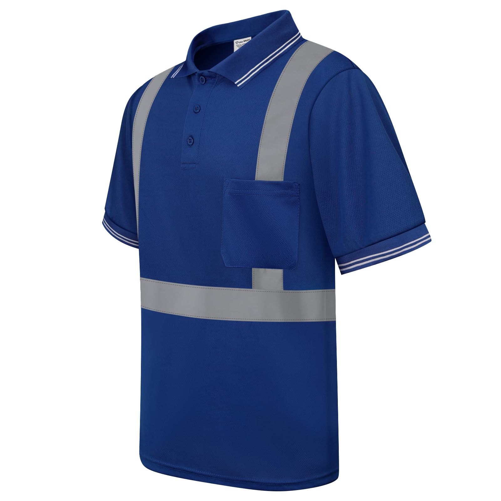Uno Mejor Work Shirts for Men, Class 3 High Visibility Construction Shirts, Hi Vis Reflective Safety Shirts for Women, Short Sleeve, Breathable,