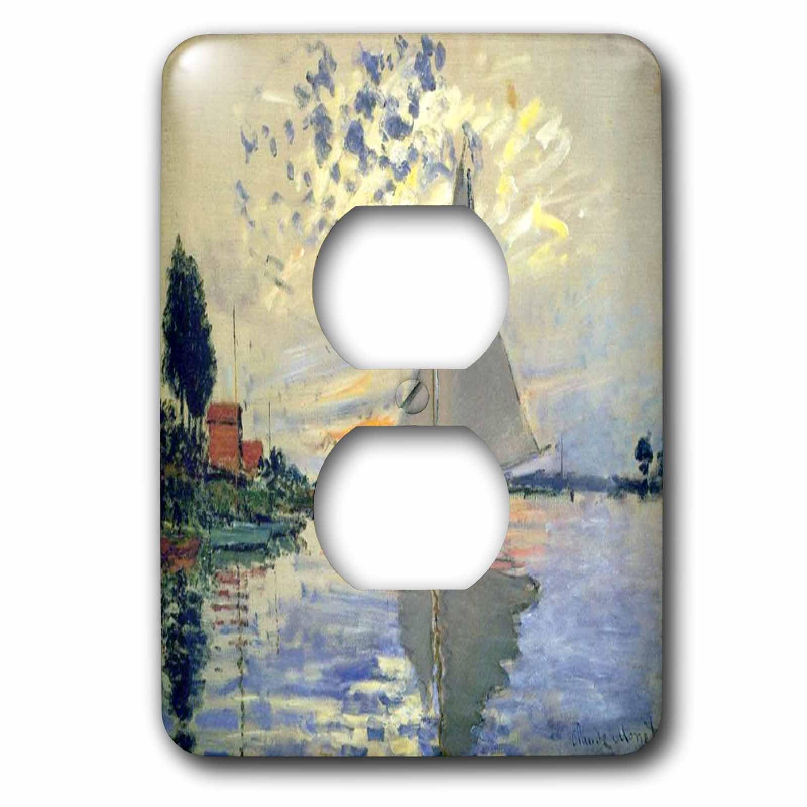 Tapas de enchufe Monet Sailboat At Le Petit multicolor decorativas para pared