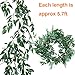 Artiflr 2 Pack Artificial Hanging Leaves Vines, 5.7 Ft Fake Willow Leaves Twigs Silk Plant Vines in Green for Indoor/Outdoor Wedding Decor