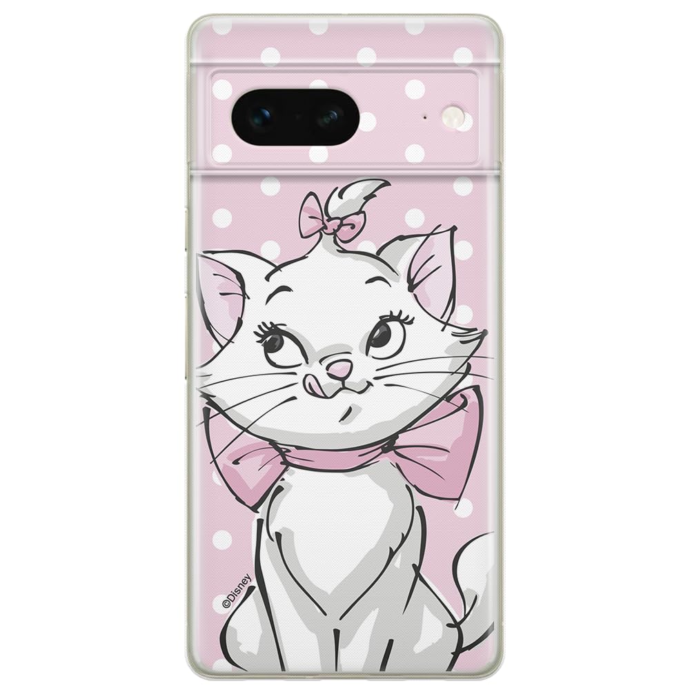 ERT GROUP mobile phone case for Google PIXEL 7 original and officially Licensed Disney pattern Marie 002 optimally adapted to the shape of the mobile phone, case made of TPU