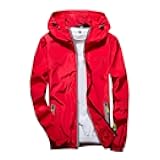 Men's Coats and Jackets Lightweight Windbreaker Casual Refleciton Zip Up Jackets with Hood Rain Jacket, M-7XL