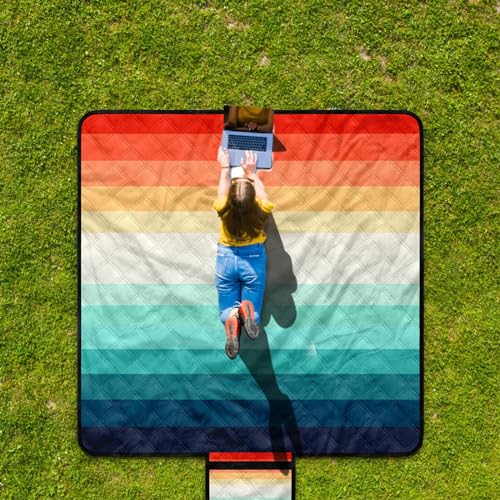 Jopee Picknickdecke Wasserdicht Sandfrei, 200x200cm Waschbar Stranddecke Sandfrei für 4-6 Personeni mit Tragegriff, Leicht und Tragbar Strandmatte, Picknick Decke für Strand, Camping, Garten, Reisen