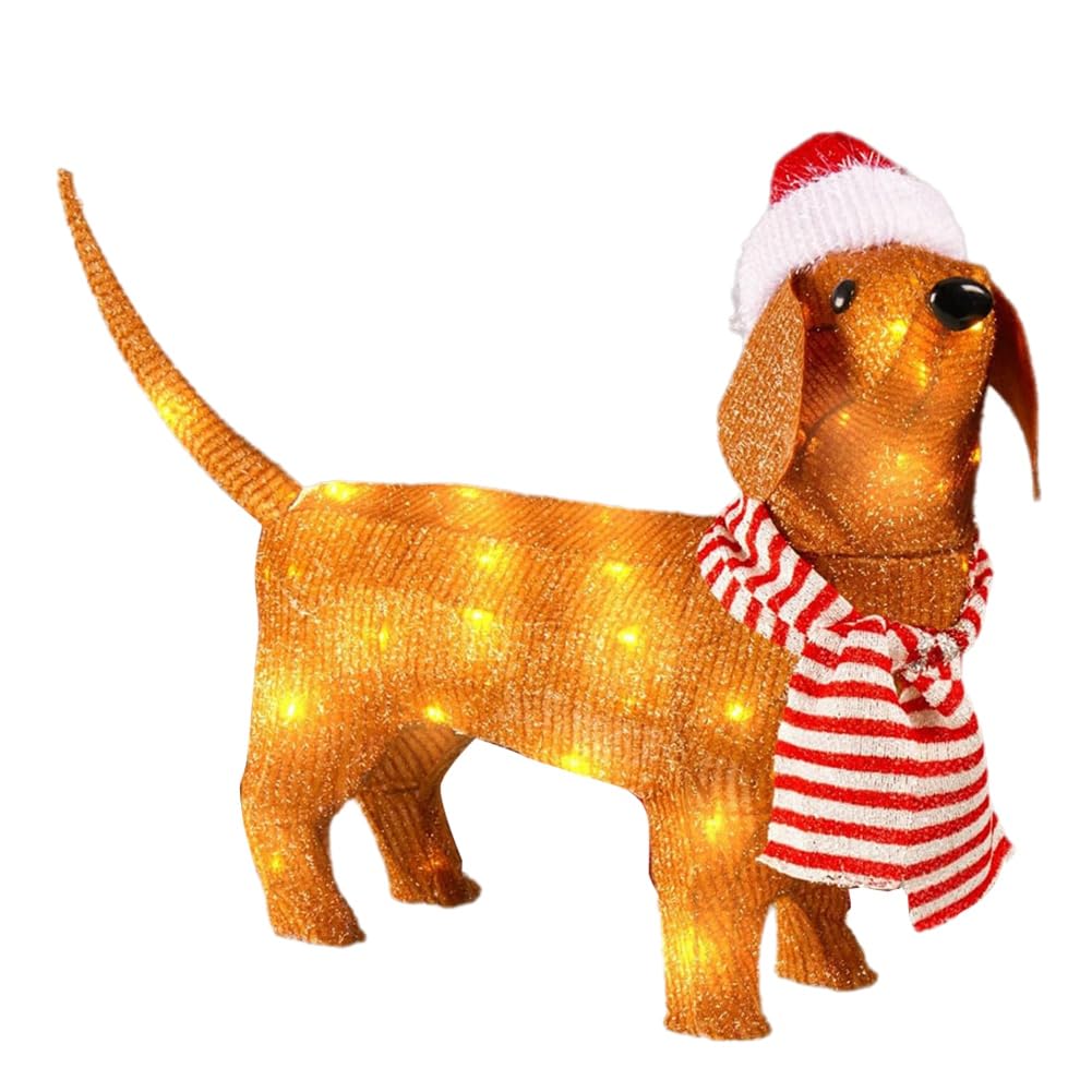 CTRLZS Christmas Lights Dachshund Christmas Shiny Decorations Dachshund Christmas Holiday Decorations