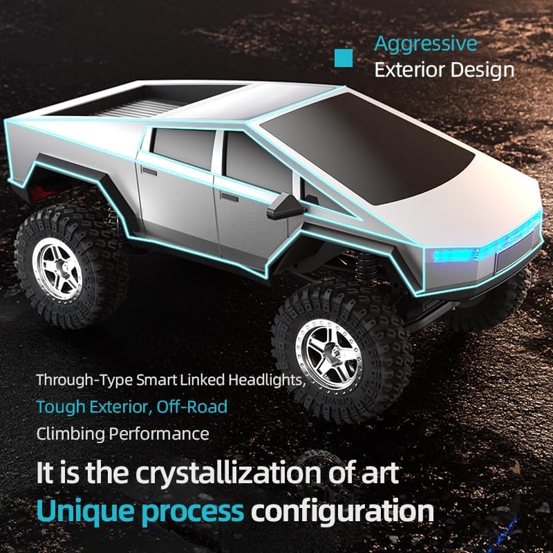 RC Cyber Truck Car - 1:18 Remote Control Car for Adult, 4WD Hight Speed Off-Road Cybertruck Remote Control Cars,2.4Ghz Waterproof Monster RC Car for Rc Truck Toys Gifts
