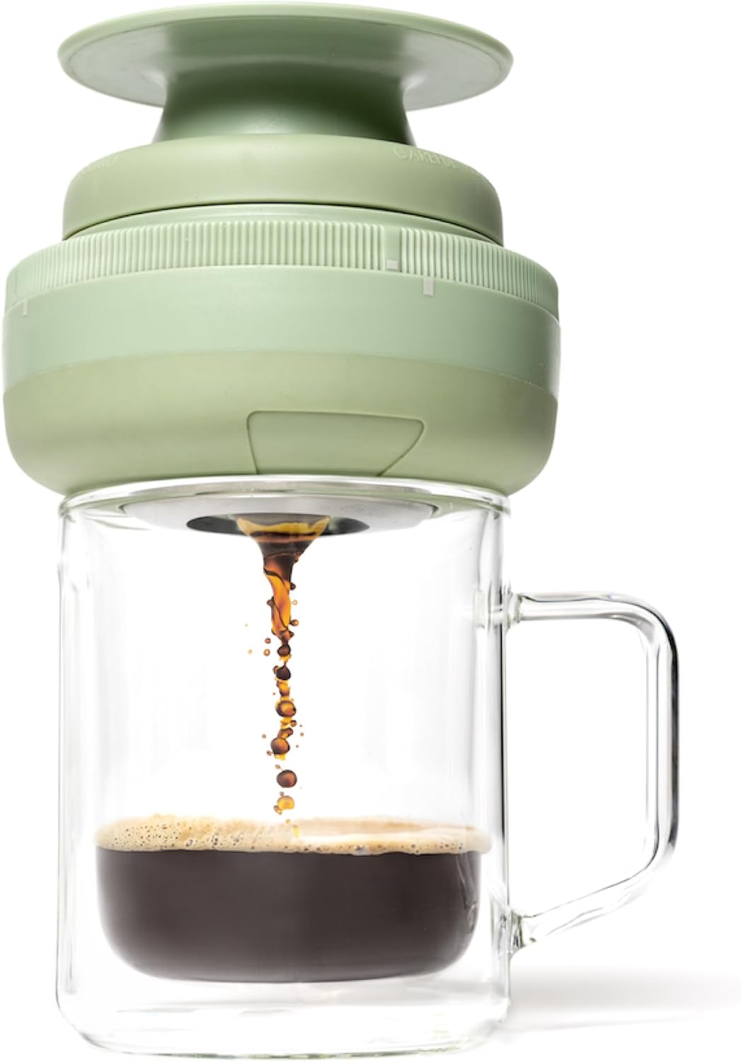 Corkcicle Coffee Palmpress – Single Serve – Portable Pour Over & French Press – Stainless Steel Filter – Collapsible – Holiday Gift – Great for Gifting Warmth – 8 oz – Sage Green