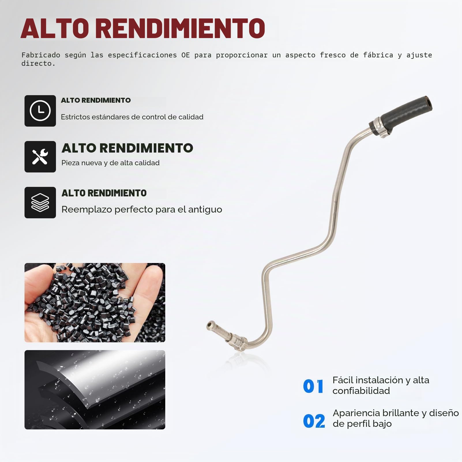 KASturbo 223211870R Tubo de escape con R-enault Captur I, Clio IV, Duster, Fluence, Kadjar, Kangoo, Symbol, Thalia III, Talisman 1.5 dCi Sustituye a 223216385R