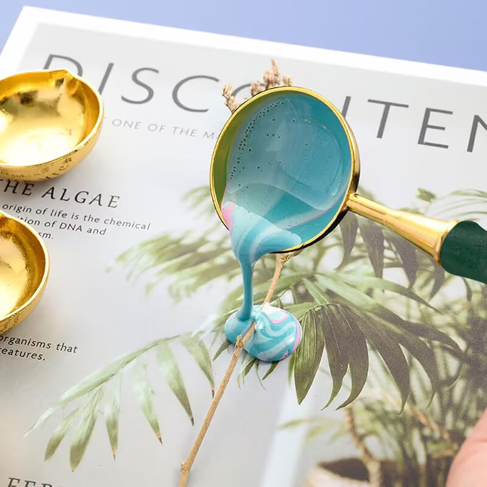 Scalda Sigilli Di Cera In Legno Con Cucchiaio - Per Timbri E Buste, Colore Marrone Rossastro