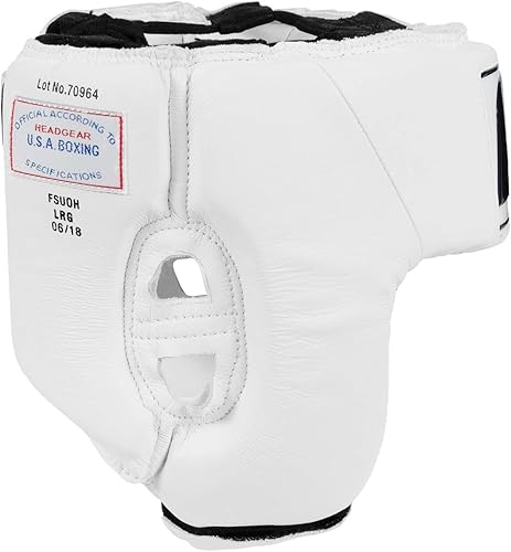 Miniatura 3 de Lucha Deportes EE. UU. Boxeo Competencia Headgear (Open Face), Blanco, L