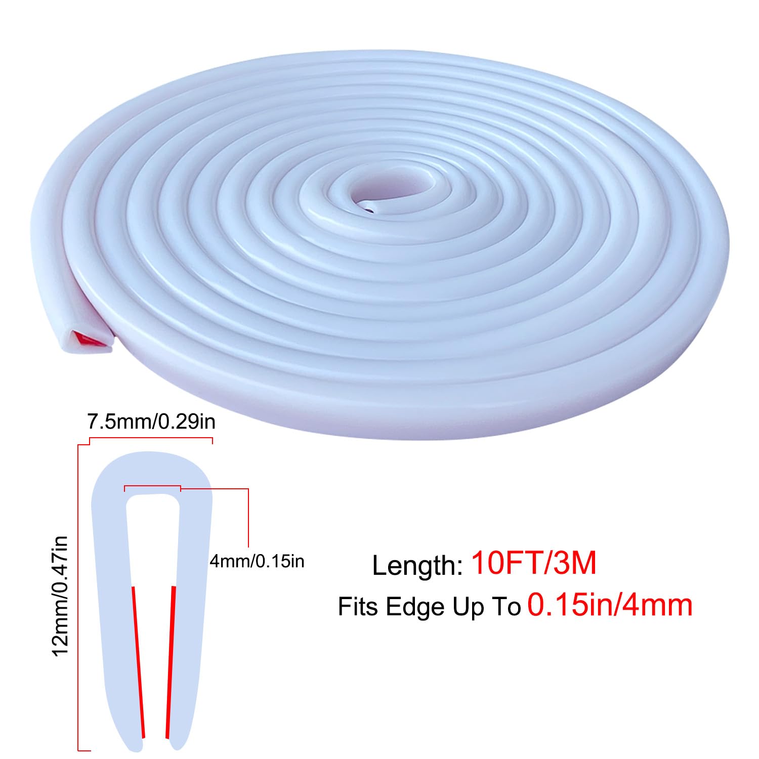 Profilo In Gomma Adesiva A U - Guarnizione Protettiva Per Bordi Di Auto, Porte E Pannelli Metallici - Foto 8