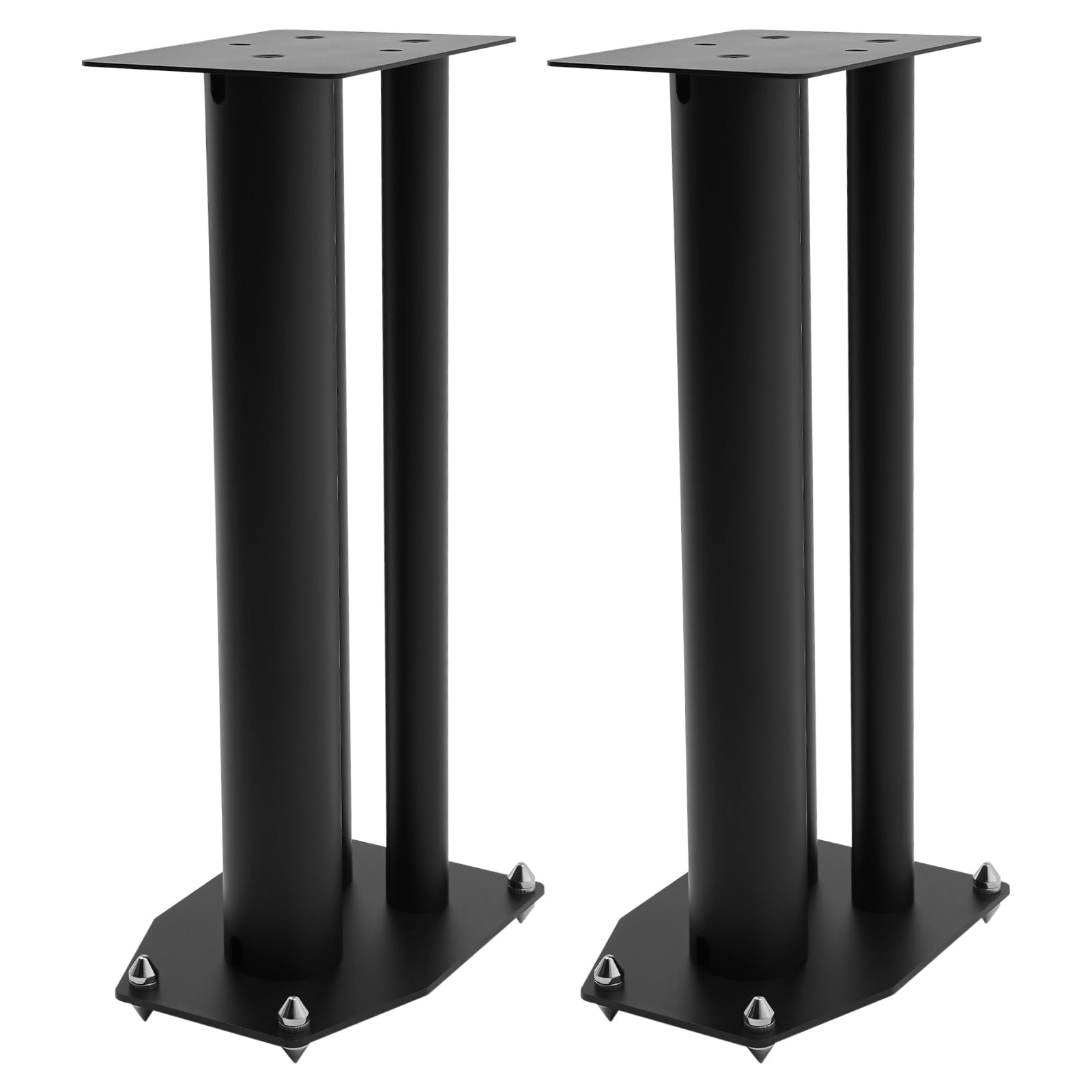Set di 2 supporti per altoparlanti, autoportanti, altezza 60 cm, portata 20-50 kg, ferro, nero