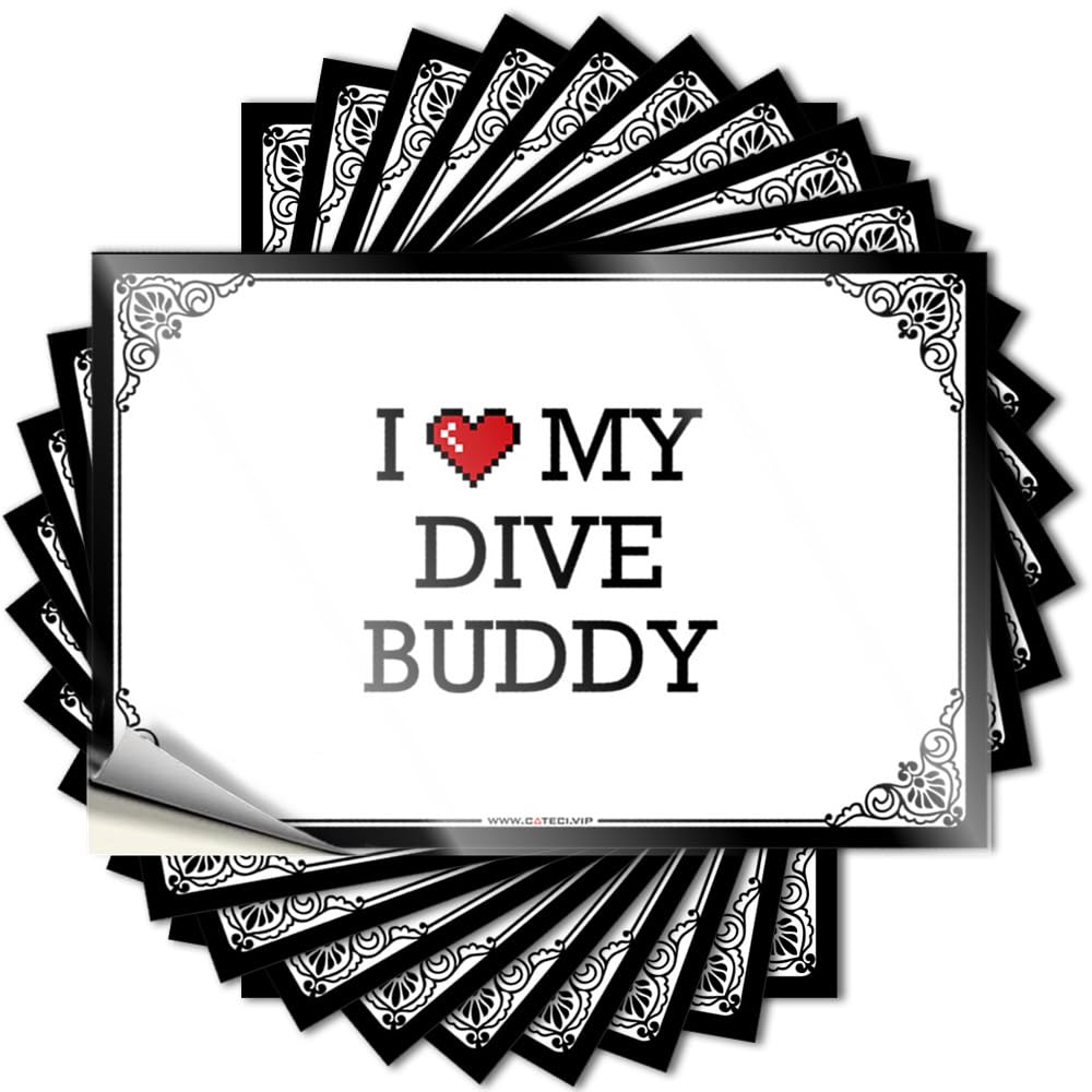 Teenage Room Decor Motorcross Decals - I Love My Dive Buddy Laptop Waterproof Vinyl Sticker(8X12CM)