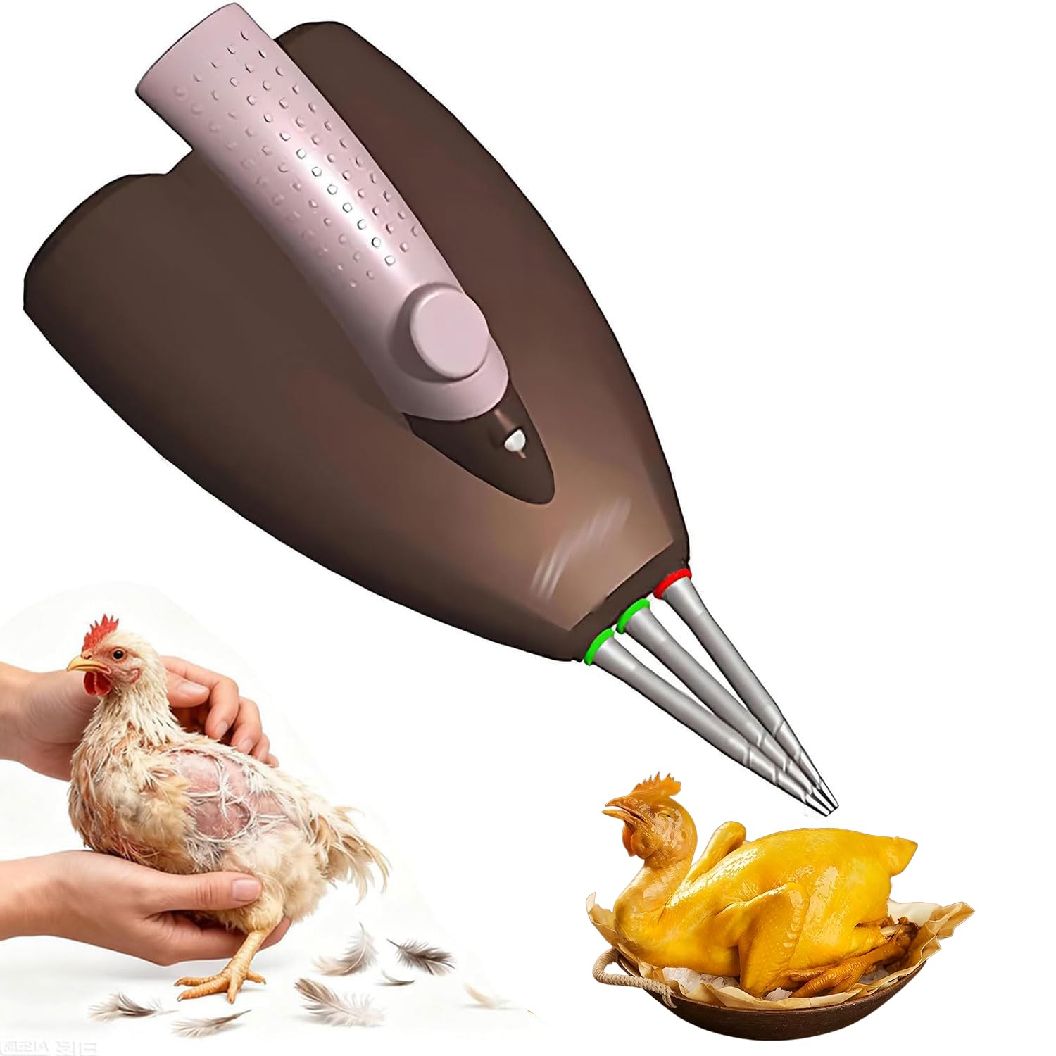 MRKU Electric Poultry Plucker Machine - Handheld,Rechargeable with Automatic Tension Adjustment and Built-in Lighting