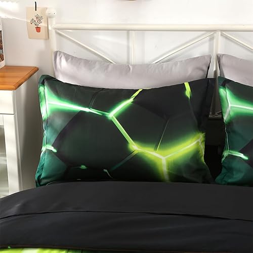 Miniatura 3 de Wowelife Geometry - Juego de edredón Queen con sábanas, juego de cama hexagonal de 5 piezas en una bolsa con 1 edredón, 1 sábana bajera, 1 sábana