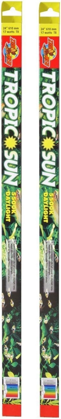 Zoo Med (2 Pack) Tropic Sun 5500K Daylight Fluorescent Bulb T8 32 Watt, 48-Inch
