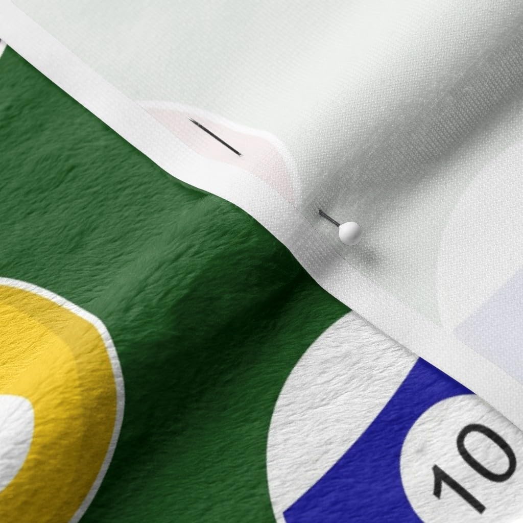 Spoonflower Fabric - Pool Balls Billiards Game Sports Printed on Minky Fabric by The Yard - Sewing Baby Blankets Quilt Backing Plush