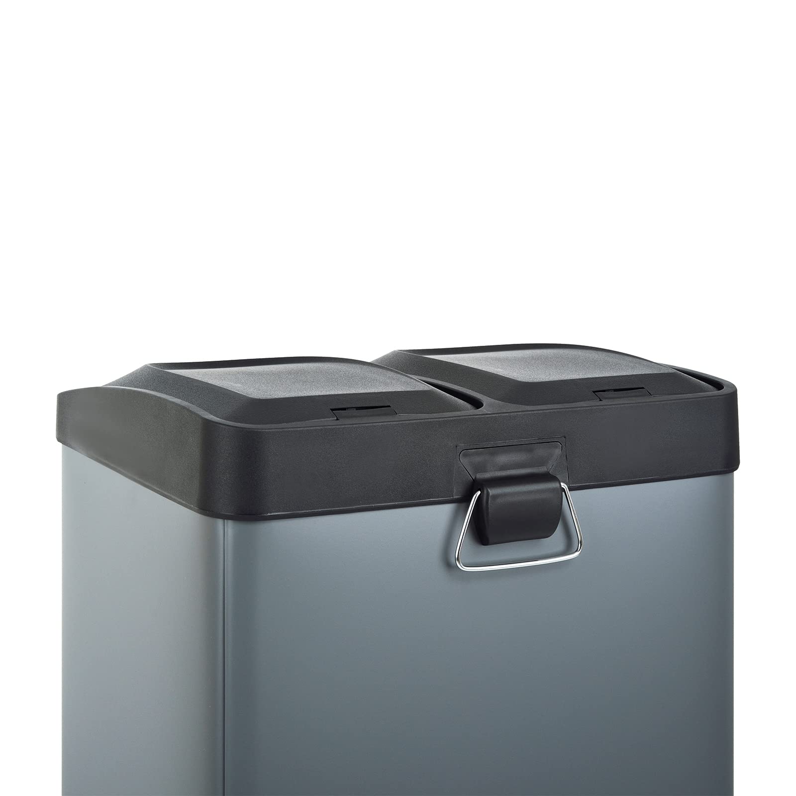 SVITA TC2X20 Lot de 2 poubelles de cuisine à pédale, capacité 40 l, 2 x 20 l, pour tri sélectif des déchets, gris