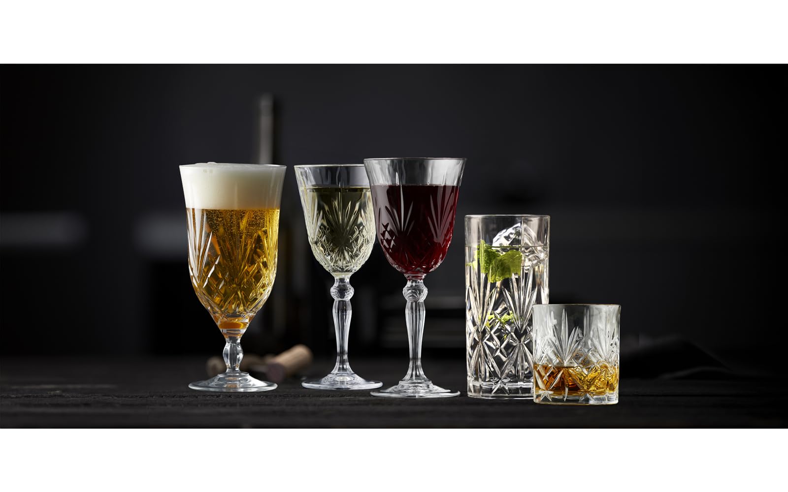 Lyngby Glas Krystal Melodia Weissweinglas, Weinglas, 21 cl, 4 Stck., Klar