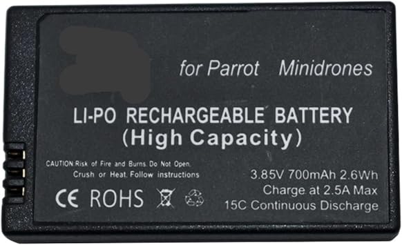 3.85V 700mah Replacement Lipo Battery Large Capacity Drones Battery, Compatible With Parrot MiniDrones Mambo Jumping Sumo&Rolling SpiderSilver