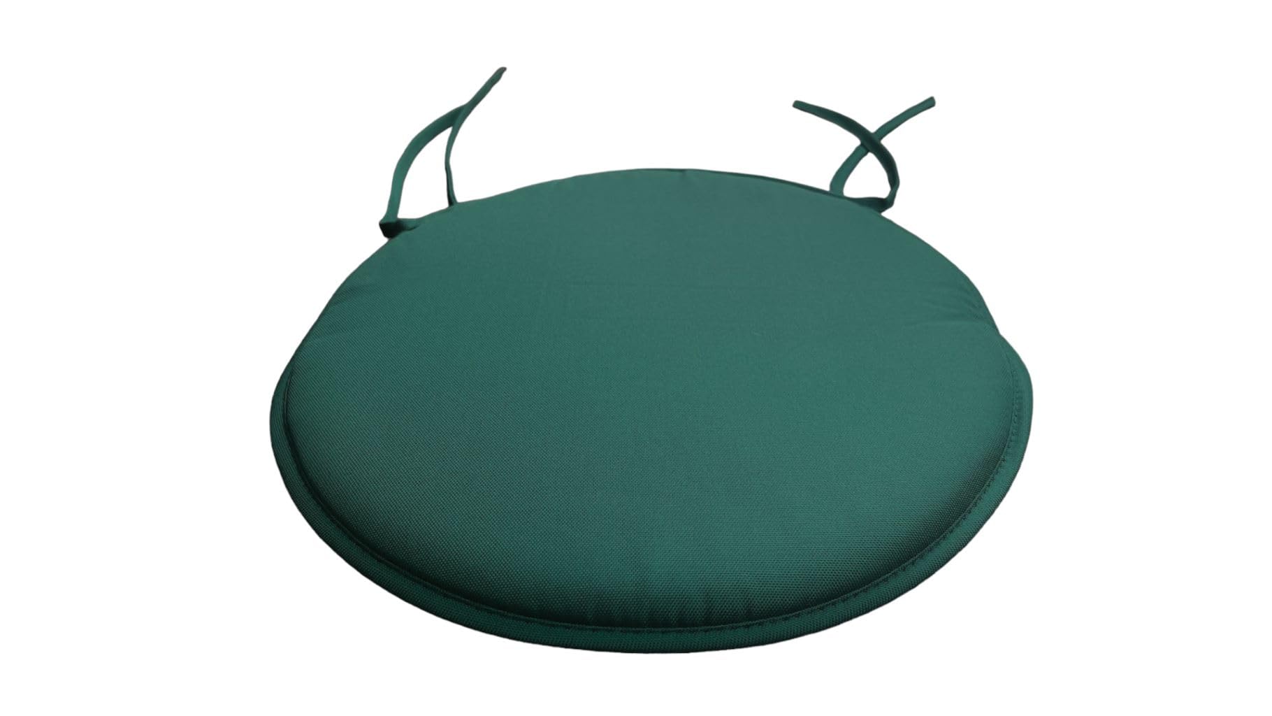 INSAFIANS Waterproof Round Garden Chair Seat Cushions – 35cm Bistro Dining Chair Pads with Ties Indoor/Outdoor Multipacks (GRN PK 1)