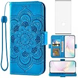 Compatible with Samsung Galaxy Note 10 Plus Glaxay Note10+ 5G Wallet Case Glass Screen Protector Fli