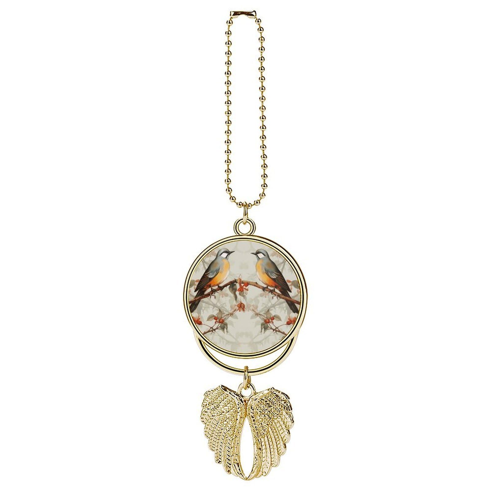 Birds Vintage Art Car Charm Alloy Car Rear View Mirrors Hanging Ornaments Stylish Car Pendant Funny Auto Hanging Accessories Car Hanging Ornaments Gift for Women Men