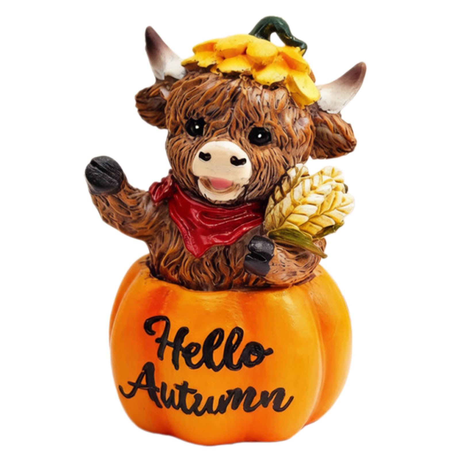 Resin Highland Cows Figurines Fall Home Decor, Highland Cow Kitchen Decor