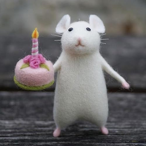 Miniatura 5 de Lutiore Ratón de fieltro de Halloween con decoraciones navideñas de calabaza, ratón lindo hecho a mano aguja de fieltro aguja de ratón de fieltro