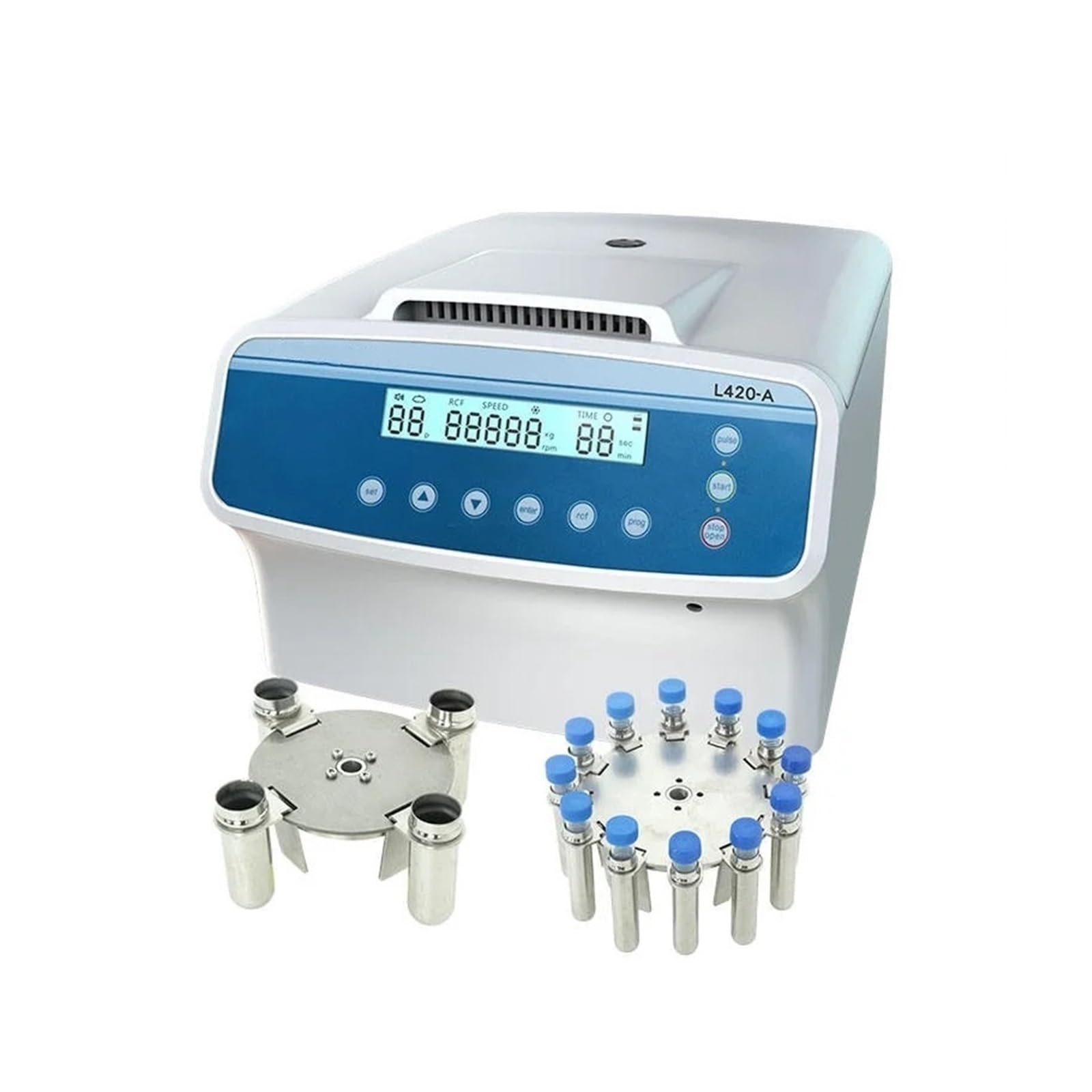 Centrífuga de mesa, Cubo oscilante de máquina centrífuga plasma laboratorio sobremesa baja velocidad L420-A | W8x10ml Swing Rotor