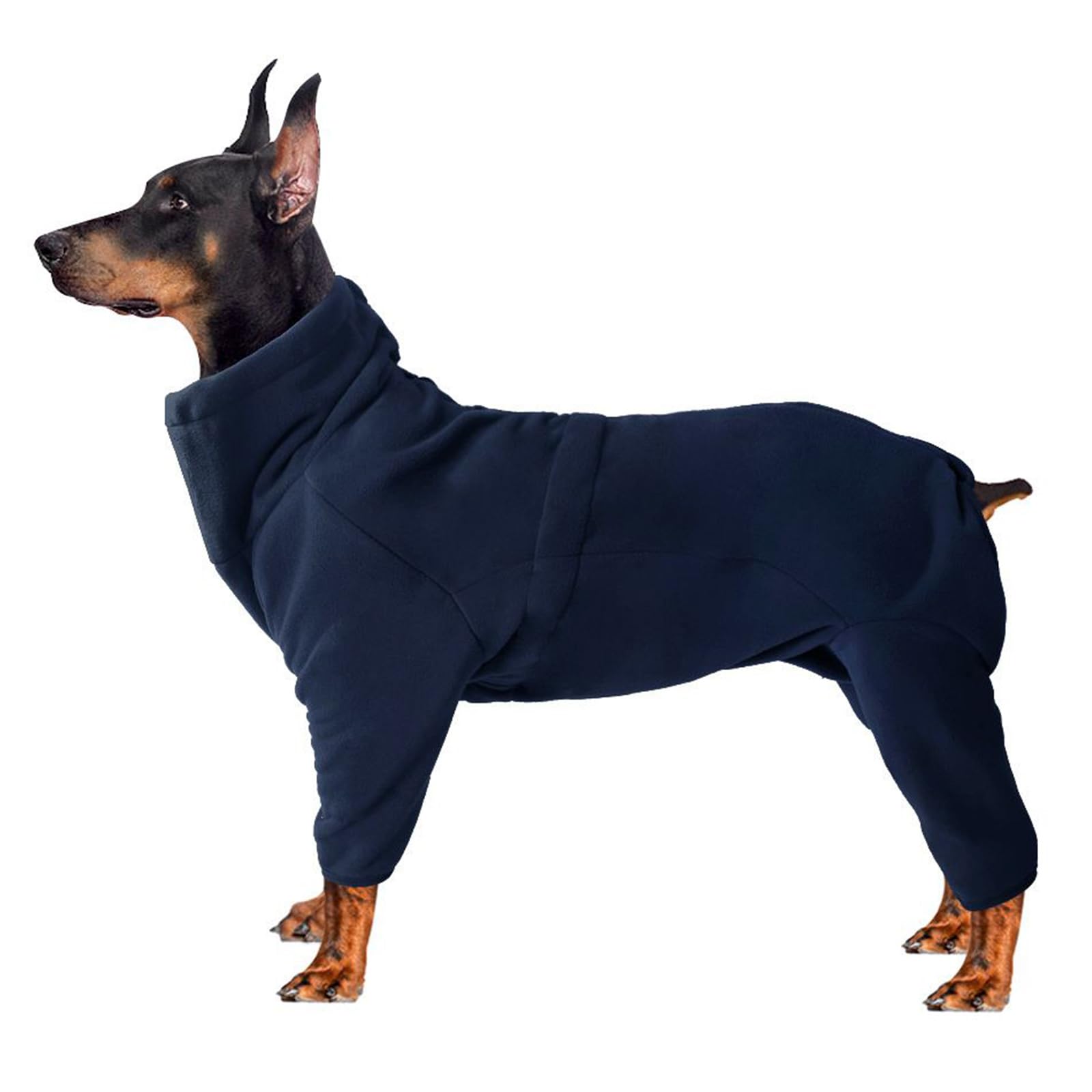 Abrigo De Invierno para Perro con Cremallera Trasera, Cuatro Patas Abrigo De Perro De Lana Caliente Chaqueta De Perro, A Prueba De Viento Chaqueta De Perro De Lana Polar,Dark Blue,XL