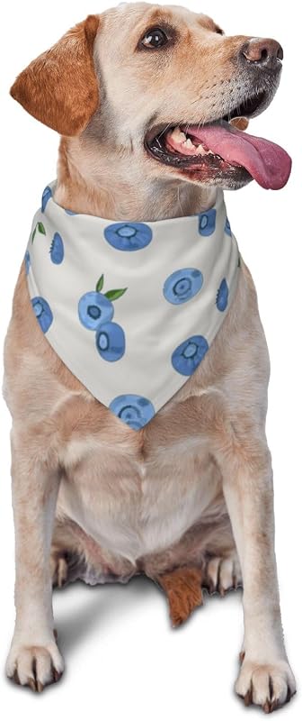 Blueberries Dog Bandana,Adjustable Bandanas for Medium Large Dogs,Reversible Bibs Handkerchief for Puppy Pet,Dogs Cats Photo Prop, for Dogs Lovers (Light Blue)