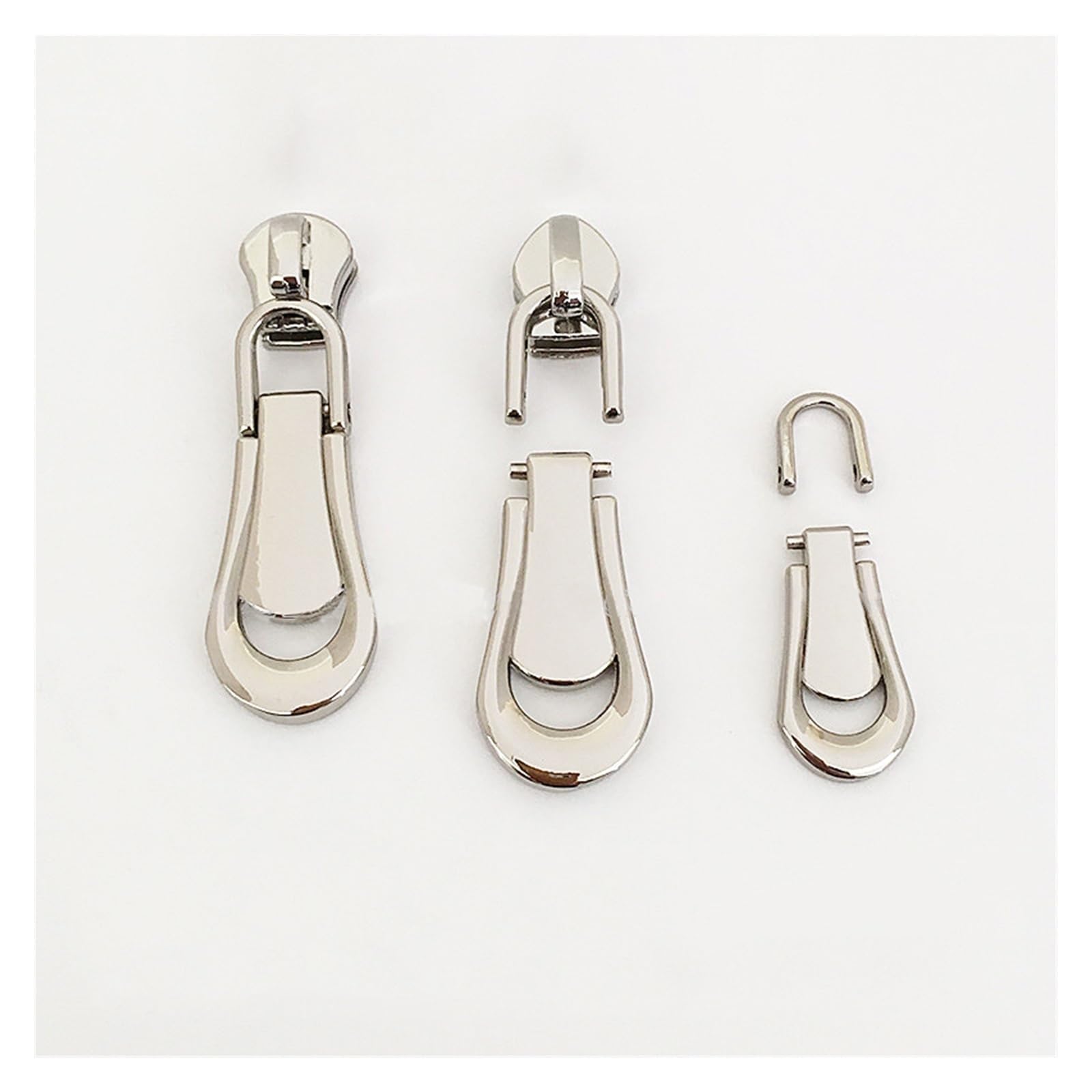 Tirones para deslizamientos de cremallera de metal Deslizadores de cremallera de Metal, lengüeta extractora de cabeza, kits de reparación de cremalleras, accesorios for bolsas de ropa, costura artesan