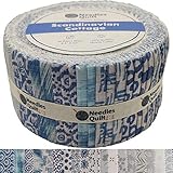 Needles Quilt Studio - 2.5" Precut 40 Fabric Strip Bundle (Scandinavian Cottage) | Cotton Strips Bundles Quilting - Jelly Rolls for Quilting Assortment Fabrics Quilters & Sewing Precuts Cloth Quilt