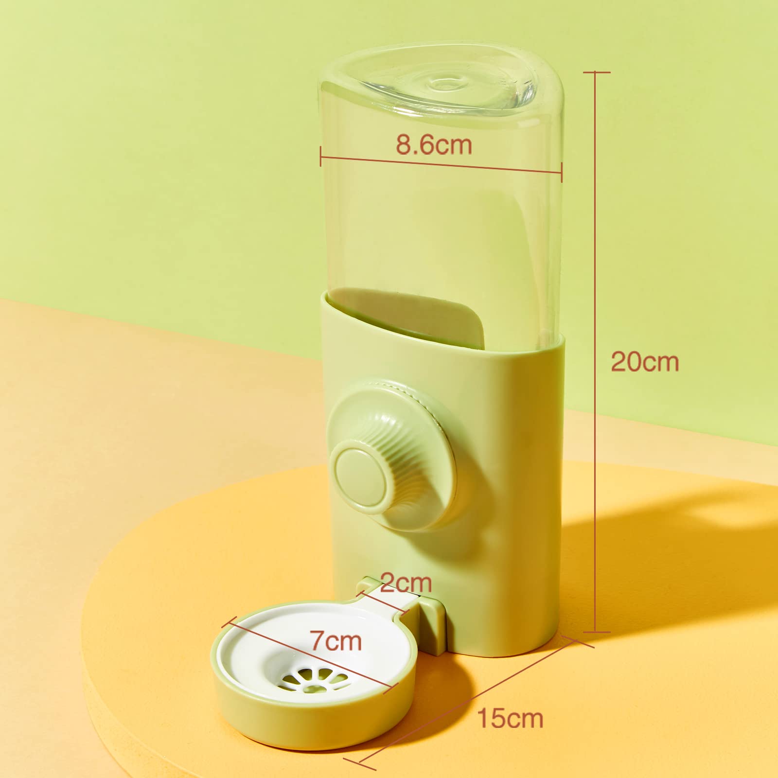 Distributeur Eau Lapin, 600ML Suspendue Abreuvoir Lapin Automatique Biberon Cochon d'Inde Anti-Goutte Biberon Hamster pour Chinchilla Cochon d'Inde Hérisson Furet (Vert)