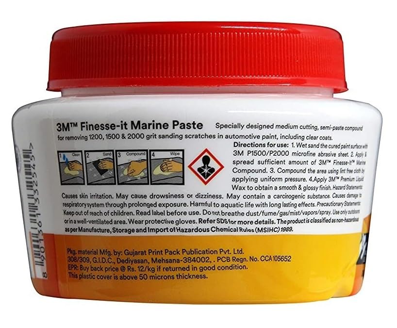 Image of 3M Finesse-It Marine Paste Compound, Remove Minor Scratch Marks, Adds more Gloss (200g, White, Pack of 24)