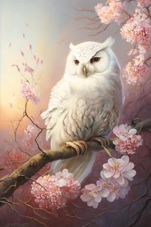 5D Diamond Painting Kits for Adults Beginners, Round Full Drill Diamond Art Kits, DIY Owl On The Tree Crystal Rhinestones Paint by Diamonds Dots Art Kit, Home Wall Decor 16x24inch