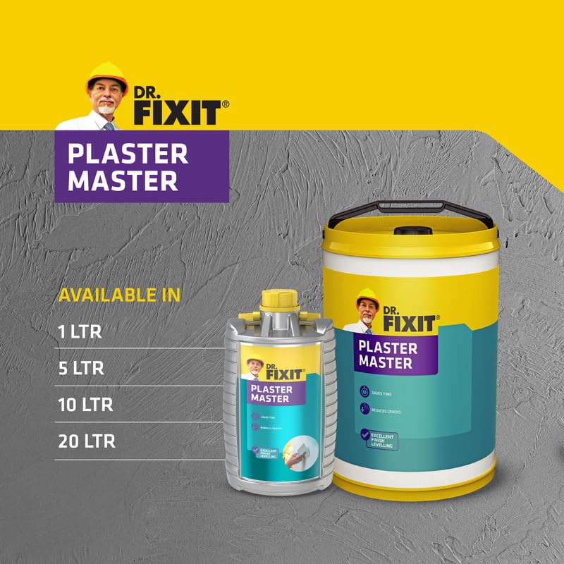 Image of Dr. Fixit Plaster Master Advanced Liquid Waterproofing Compound for Plastering, Internal | External | Ceiling, 10 Litre