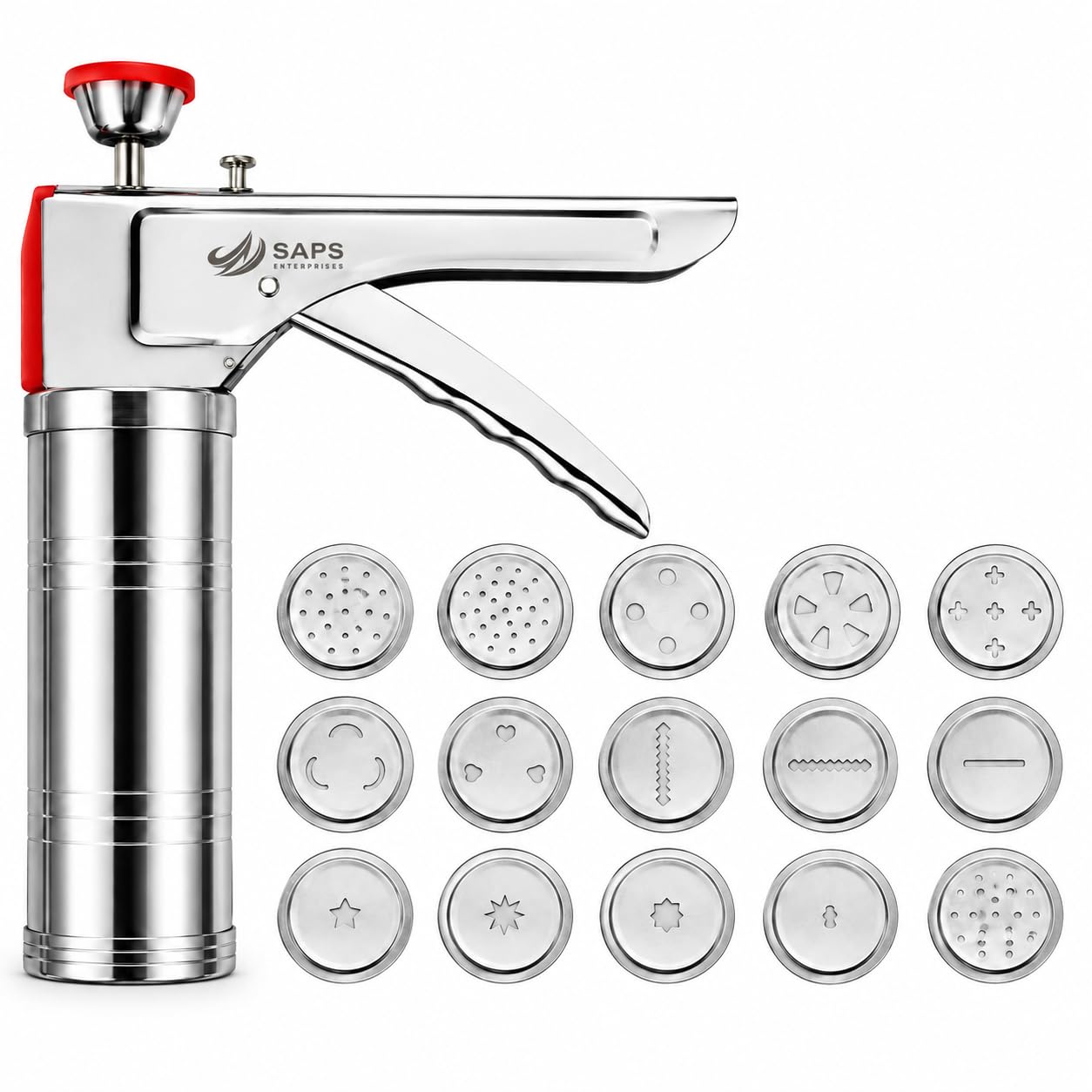Kitchen Press Sev Sancha Machine | Murukku Maker | Chakli Maker | Idiyappam Press | Sev Bhujiya Gathiya Maker | Stainless Steel Snacks Maker for Farsan Namkeen Noodles Cookies-image-34